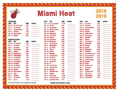 miami heat basketball schedule 2018